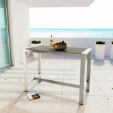 Shore Outdoor Patio Aluminum Rectangle Bar Table Modway Model: eei-2253